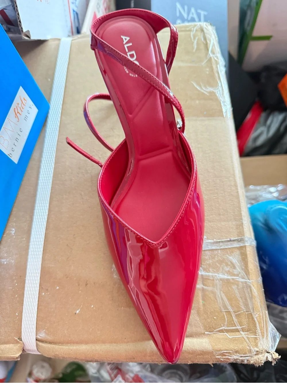 ALDO Red Patent Pointed-Toe Strappy Heel - Picture 1 of 1